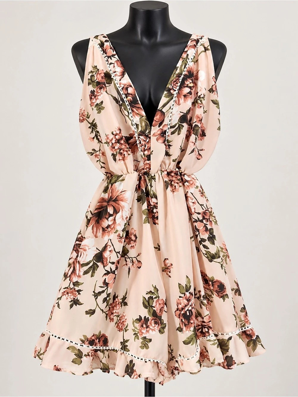 Pink Floral Dressy Romper